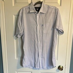 Men's Light Blue and White Checkered Shirt